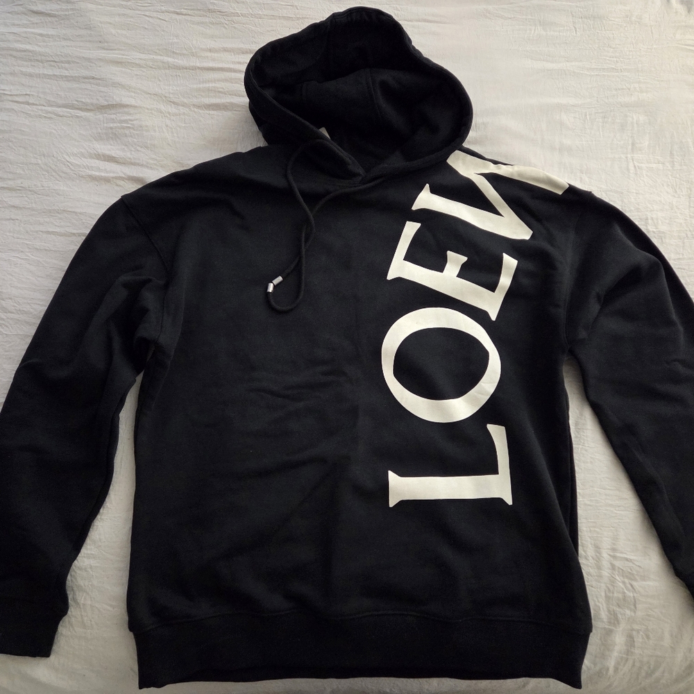 Loewe Black and White Logo Hoodie